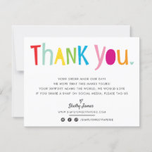 BUSINESS THANK YOUおもしろい明るいカラフルタイポグラフィ