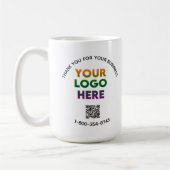Business Thank YouカスタムロゴQRコード コーヒーマグカップ (左)