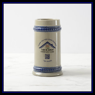 Business Thank YouカスタムロゴQRコード ビールジョッキ