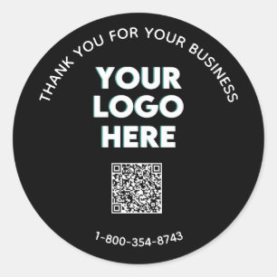 Business Thank YouカスタムロゴQRコード ラウンドシール