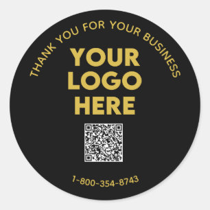 Business Thank YouカスタムロゴQRコード ラウンドシール