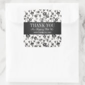 Business Thank Youサロンフローラブラック スクエアシール (バッグ)