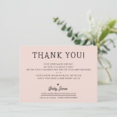 BUSINESS THANK YOUシックなシンプル赤面モダンピンク サンキューカード (スタンド正面)