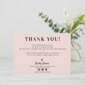 BUSINESS THANK YOUシックなシンプル赤面モダンピンク サンキューカード (スタンド正面)