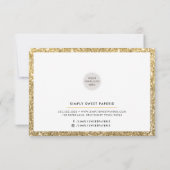 BUSINESS THANK YOUシックなモダン金ゴールドフェイクグリッター サンキューカード (裏面)