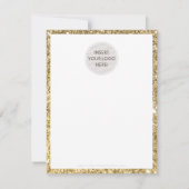 BUSINESS THANK YOUシックモダンブラック金ゴールドグリッター サンキューカード (裏面)