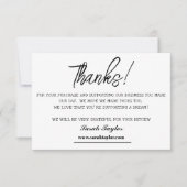 Business Thank Youスクリプトエレガントのはっきりしたカスタム サンキューカード (正面)