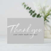 BUSINESS THANK YOUモダン INK ORDER GREY サンキューカード (スタンド正面)