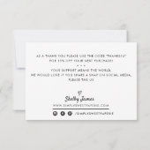 BUSINESS THANK YOUモダン INK ORDER GREY サンキューカード (裏面)