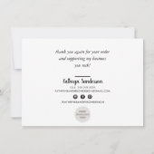 BUSINESS THANK YOUモダン script insert pink logo サンキューカード (裏面)