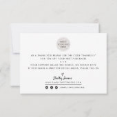 BUSINESS THANK YOUロゴの注モダン文を黒で挿入 サンキューカード (裏面)