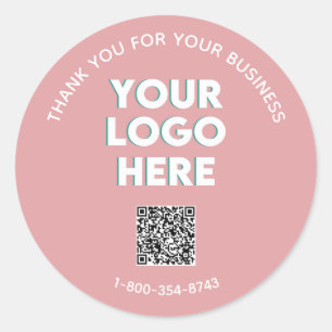 Business Thank YouロゴカスタムQRコードクラシック ラウンドシール