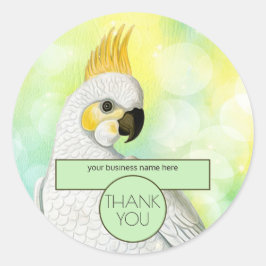 Business Thank Youヴィンテージ絵画 Cockatoo ラウンドシール