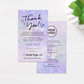 Business Thank You割引カードグリッター《写真》ぼけ味 (デスク)