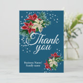 Business Thank You感謝フローラ青 サンキューカード (スタンド正面)