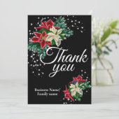 Business Thank You感謝フローラBlack サンキューカード (スタンド正面)