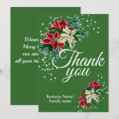 Business Thank You感謝フローラGreen サンキューカード (正面/裏面)