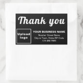 Business Thank You文字on Black 長方形シール (バッグ)
