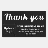 Business Thank You文字on Black 長方形シール (正面)