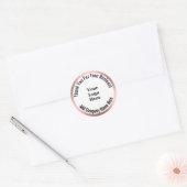 Business Thank You白黒Pink Your Logo Here ラウンドシール (封筒)