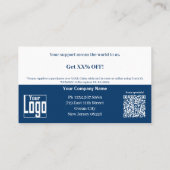 Business Thank You赤いハートHappy Mother's Day 割引カード (裏面)