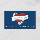 Business Thank You赤いハートHappy Mother's Day 割引カード (正面)