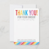 BUSINESS THANK YOU はっきりしたカラフルレインボーストライプ サンキューカード (正面)