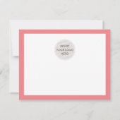 BUSINESS THANK YOU エレガント BLACK coral PINK LOGO サンキューカード (裏面)