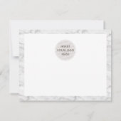 BUSINESS THANK YOU エレガント BLACK GRAY MARBLE LOGO サンキューカード (裏面)