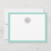 BUSINESS THANK YOU エレガント MINT GREENモダン LOGO サンキューカード (裏面)