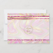 Business Thank You エレガント Pink Marble金ゴールドロゴ (裏面)