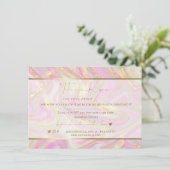 Business Thank You エレガント Pink Marble金ゴールドロゴ (スタンド正面)