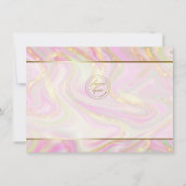 Business Thank You エレガント Pink Marble金ゴールドロゴ (裏面)