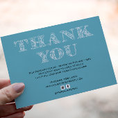 BUSINESS THANK YOU エレガント SWIRLロゴターコイズ エンクロージャーカード