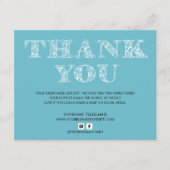 BUSINESS THANK YOU エレガント SWIRLロゴターコイズ エンクロージャーカード (正面)