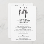 BUSINESS THANK YOU モダンシンプルHELLO WHITE BLACK サンキューカード (正面/裏面)