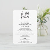 BUSINESS THANK YOU モダンシンプルHELLO WHITE BLACK サンキューカード (スタンド正面)