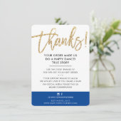 BUSINESS THANK YOU モダン cute金ゴールドグリッター王室の サンキューカード (スタンド正面)