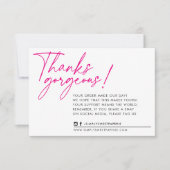 BUSINESS THANK YOU BALL モダン PEN HOT PINK サンキューカード (正面)