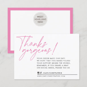 BUSINESS THANK YOU BALL モダン PEN PINK サンキューカード
