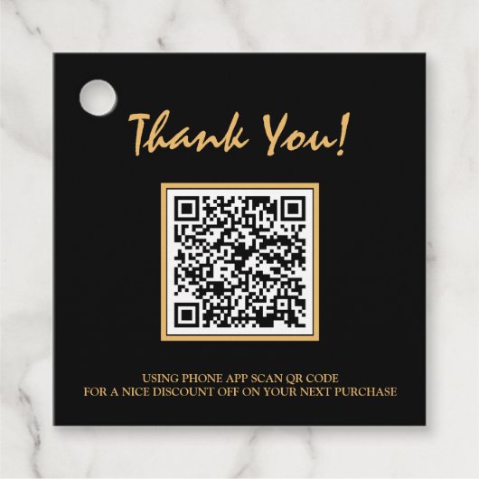 *~* Business Thank you Barcode QR Code Giftラベル フェイバータグ (正面)