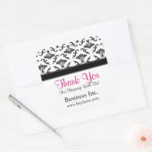 Business Thank You Black Damask Pink スクエアシール (封筒)
