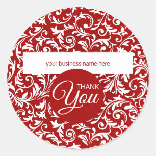 Business Thank You Bontanical赤と白に感謝 ラウンドシール
