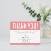 BUSINESS THANK YOU chic モダン かわいらし CORAL LOGO サンキューカード (スタンド正面)