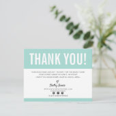 BUSINESS THANK YOU chic モダン cute MINT LOGO サンキューカード (スタンド正面)