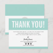BUSINESS THANK YOU chic モダン cute MINT LOGO サンキューカード (正面/裏面)