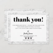 BUSINESS THANK YOU CHIC モダン GRAY MARBLE LOGO サンキューカード (正面/裏面)