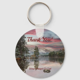 Business Thank You Christmas Snowy Landscape キーホルダー