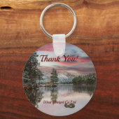 Business Thank You Christmas Snowy Landscape キーホルダー (正面)