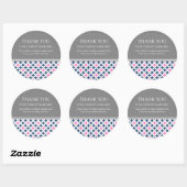 Business Thank You Company Name Blue Pink Pattern ラウンドシール (シート)